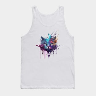 Cat Splash Art: Playful Fantasy Portrait #3 Tank Top